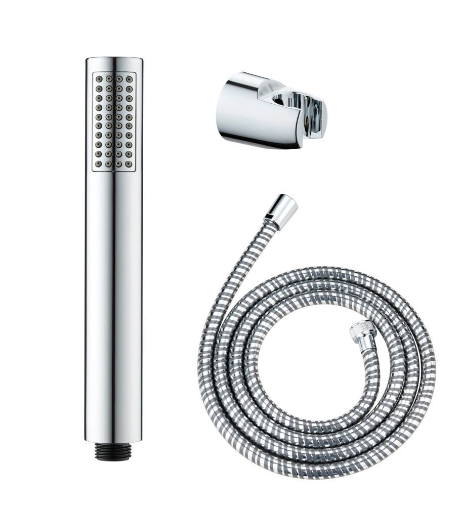 Para si furtun dus argintii din plastic Basic Line Wenko