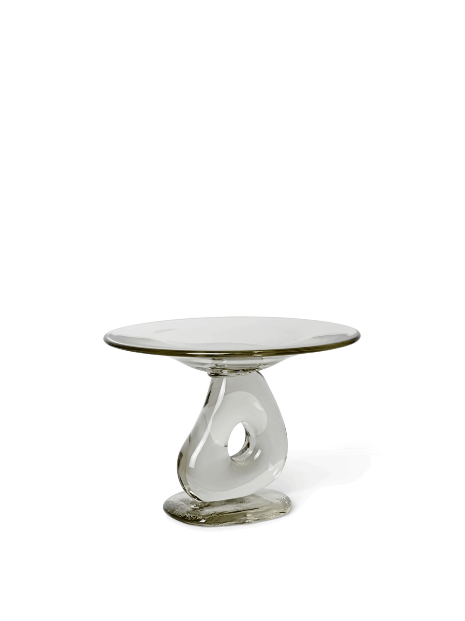 Platou cu picior transparent din sticla 21 cm Damo Ferm Living