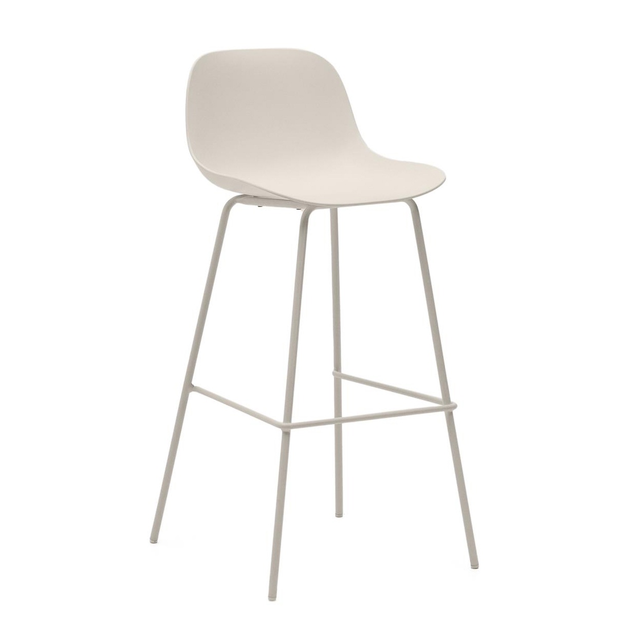 Chairs Scaun bar exterior bej din plastic Altea Kave Home