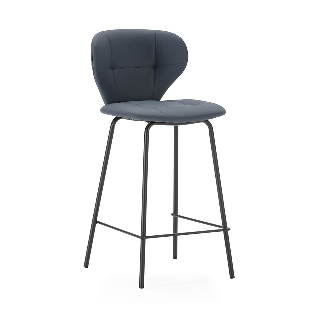 Quiet Object Scaun bar gri inchis din piele ecologica Maura Quiet Object