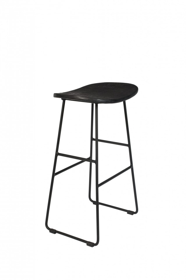 Quiet Object Scaun bar negru din lemn Counter Quiet Object