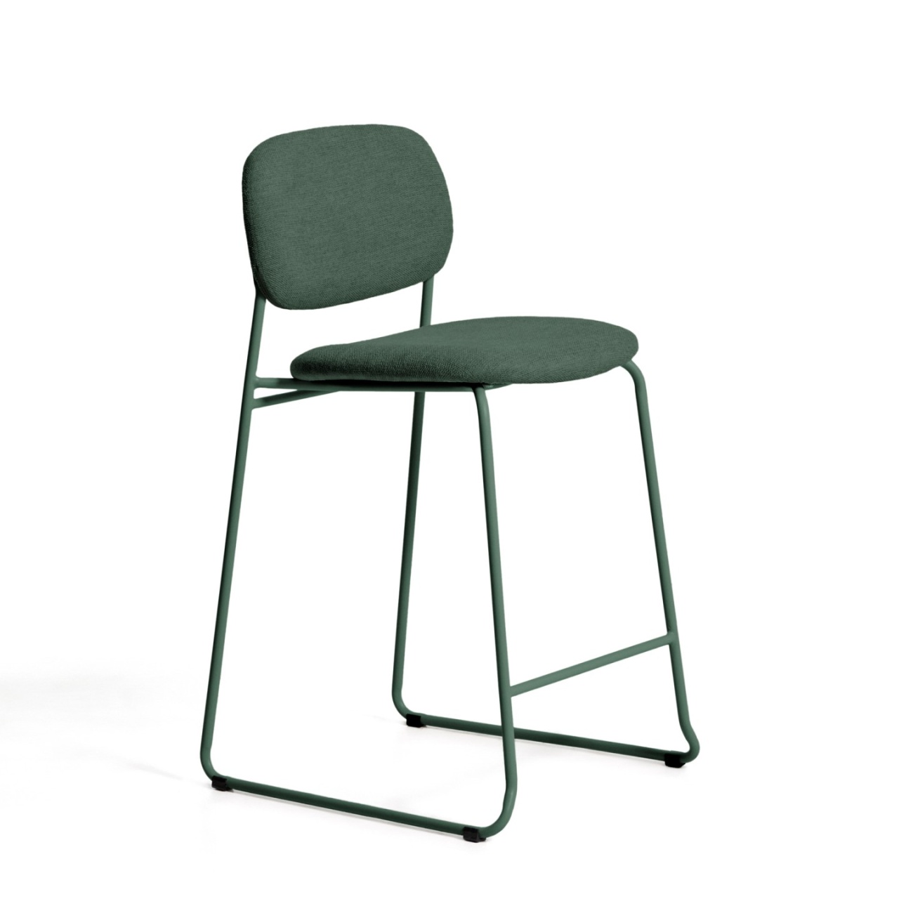 Chairs Scaun bar verde din textil Meli Chenille Kave Home