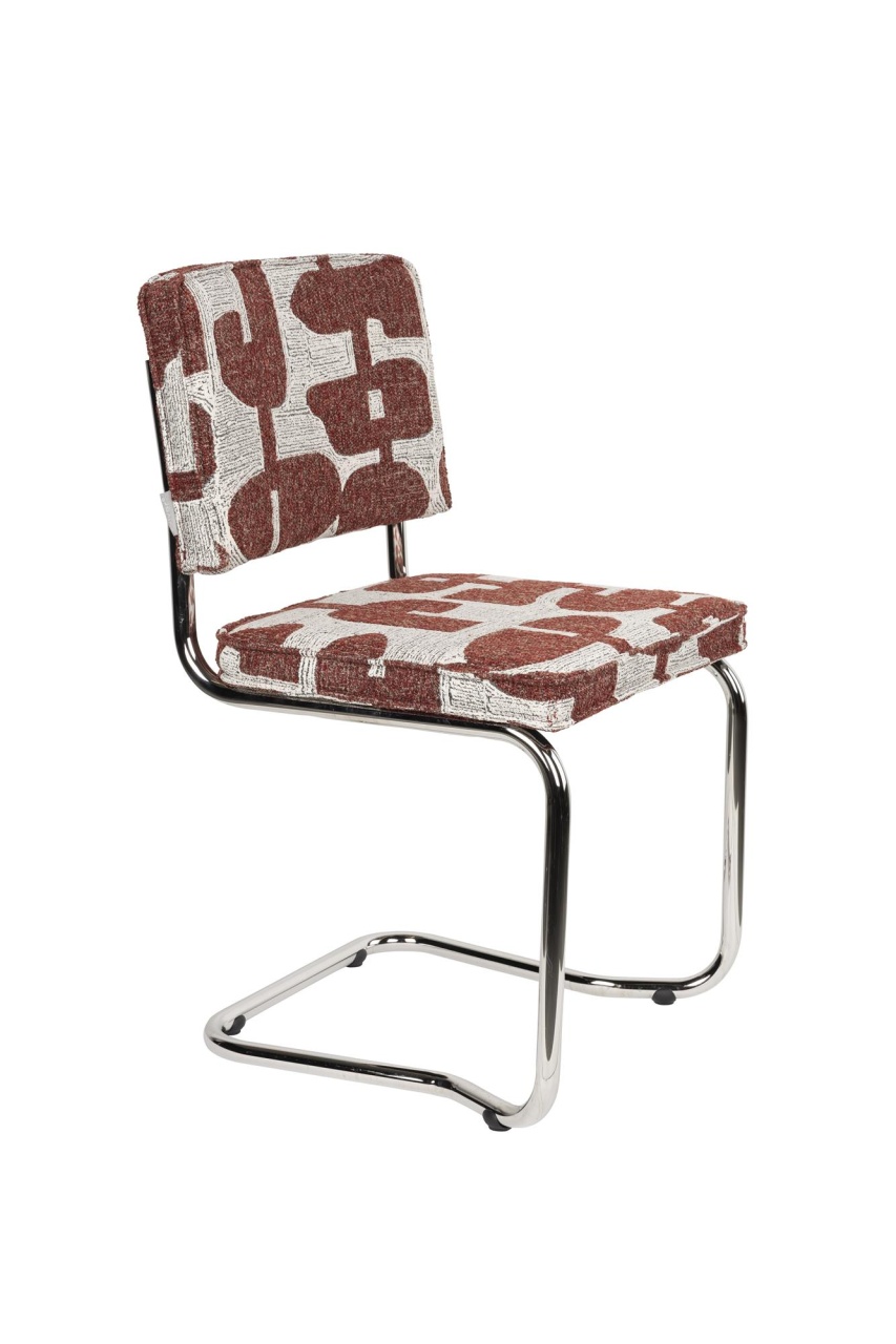 Chairs Scaun dining alb/rosu din textil Ridge Deco Kink Zuiver
