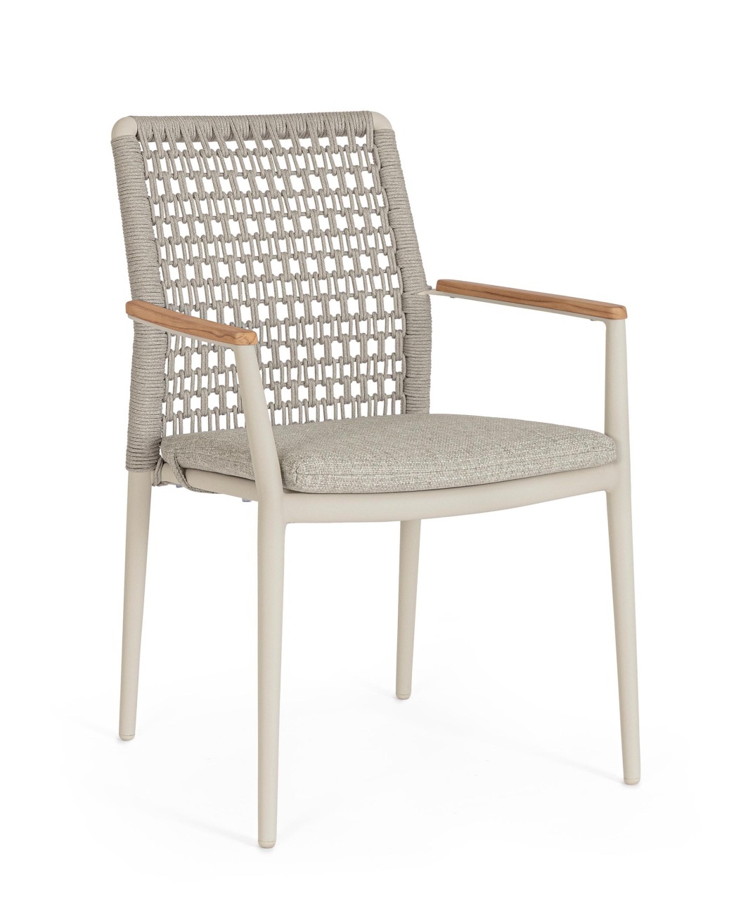 Outdoor Furniture Scaun dining exterior alb/maro din textil Maddox Bizzotto