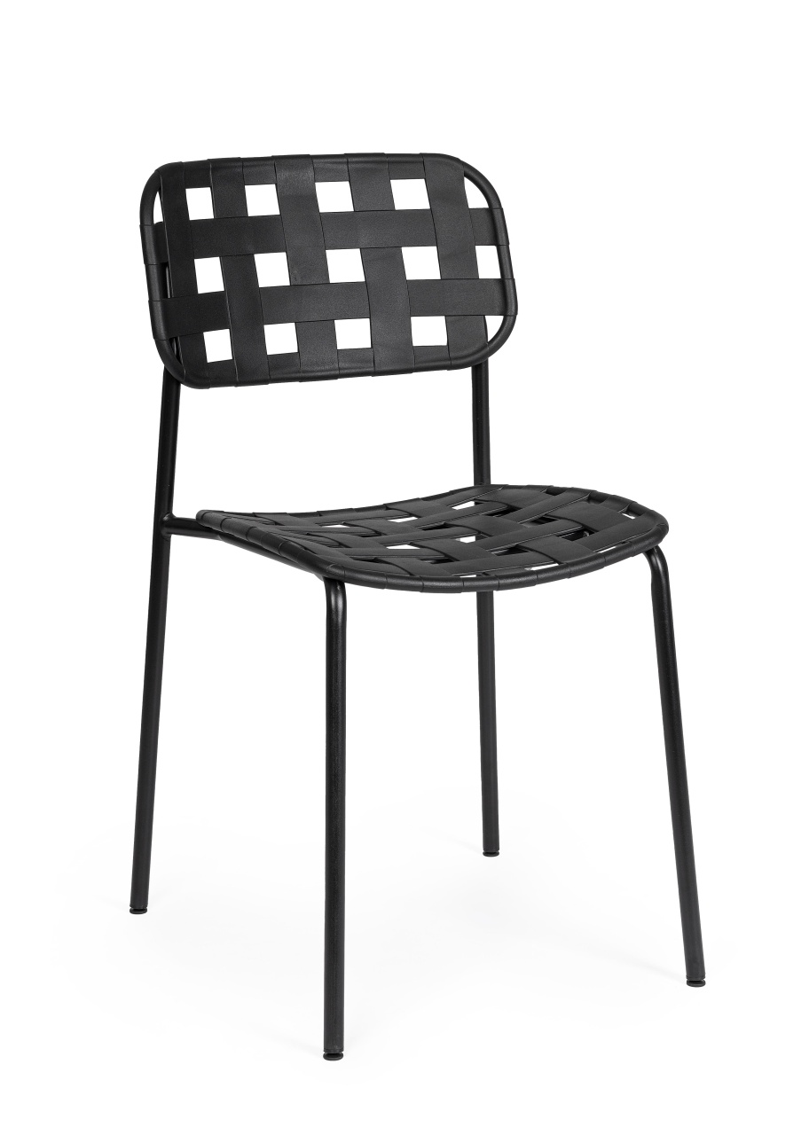 Outdoor Furniture Scaun dining exterior negru din metal Clover Bizzotto