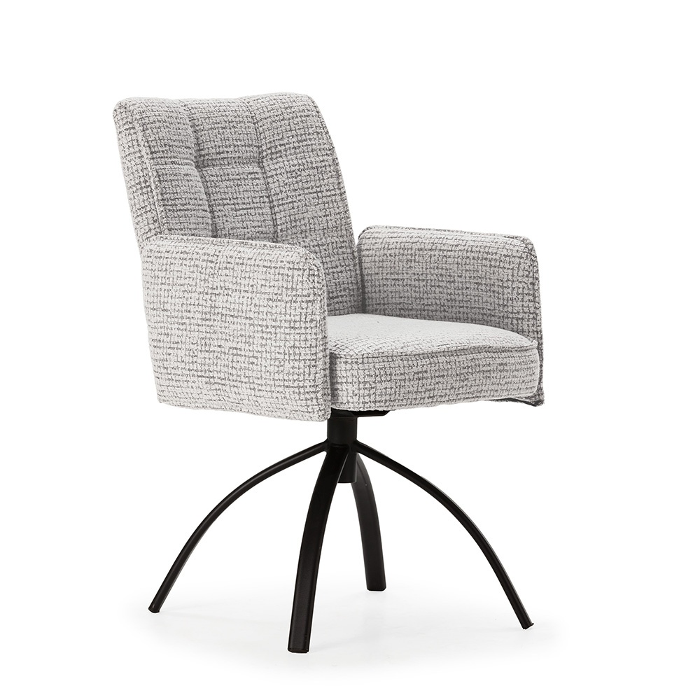 Quiet Object Scaun dining gri din textil Mindi Quiet Object