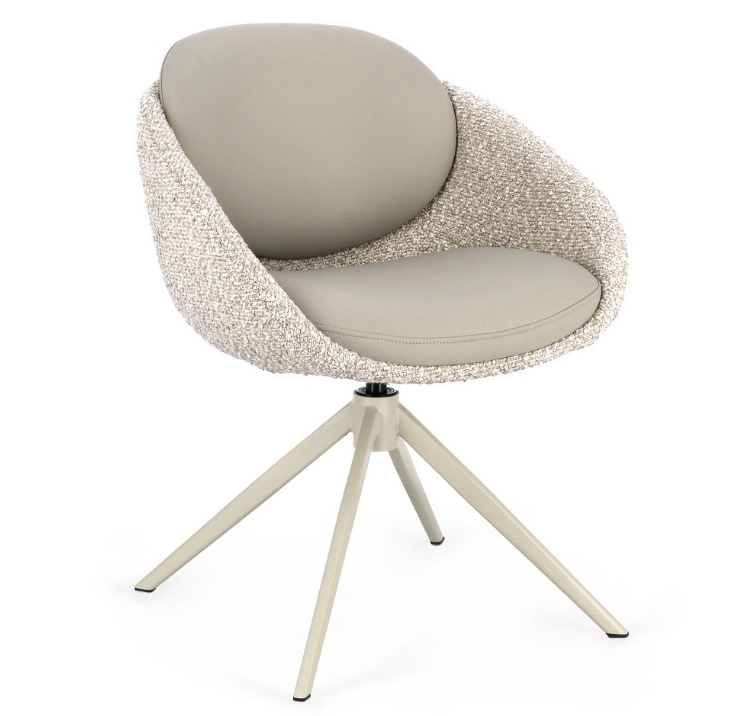 Chairs Scaun dining rotativ bej din textil Averik Bizzotto
