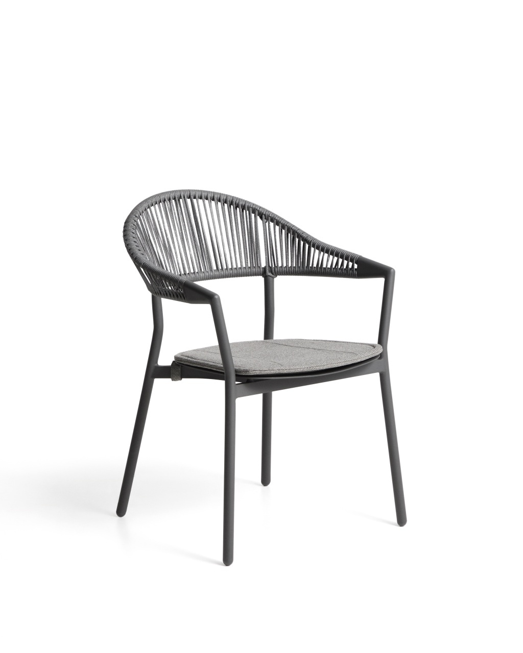 scaun ergonomice Scaun exterior dining gri din metal Alimia Kave Home