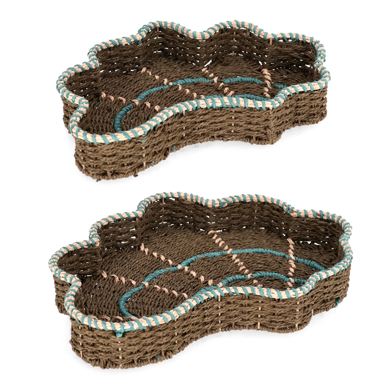 Serving Trays Set 2 tavi decorative multicolore din hartie Kya Dark Bizzotto