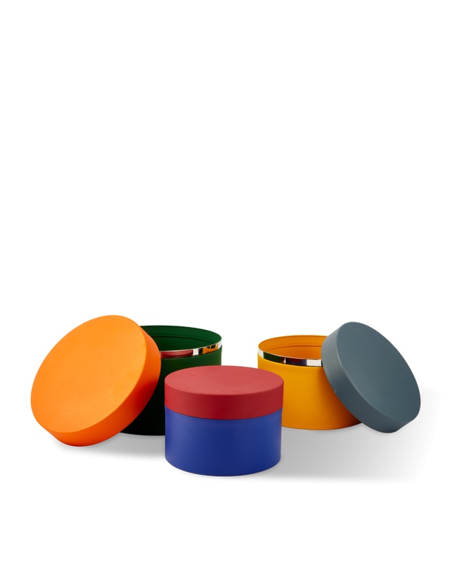 Food Storage Containers Set 3 cutii cu capac multicolore din metal Round Pols Potten