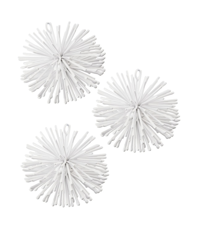 Seasonal & Holiday Decorations Set 3 decoratiuni suspendabile albe din metal Prickle XS Pols Potten
