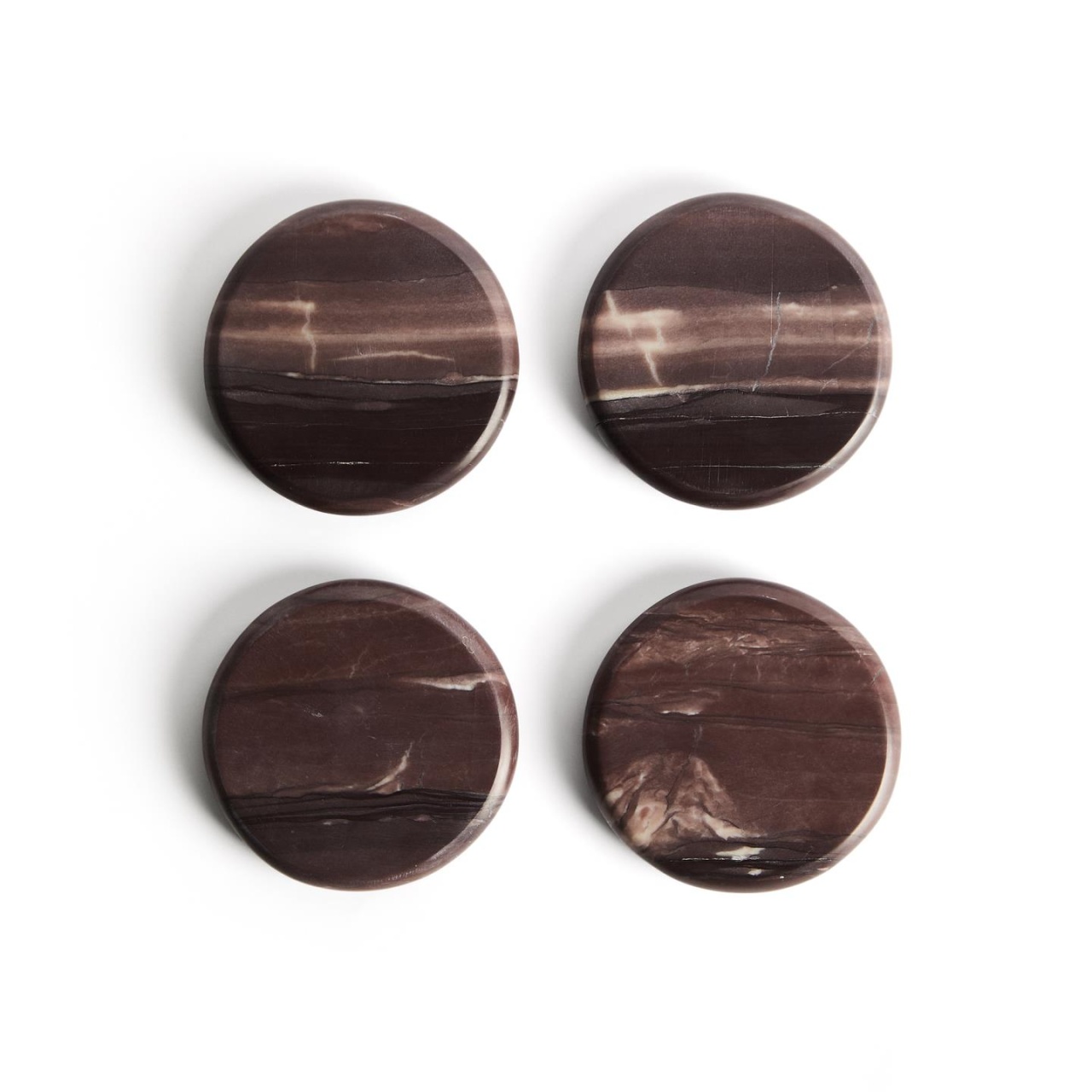 marmura granit travertin.preturi de fabrica Set 4 coastere rosu burgund din marmura Meran Kave Home