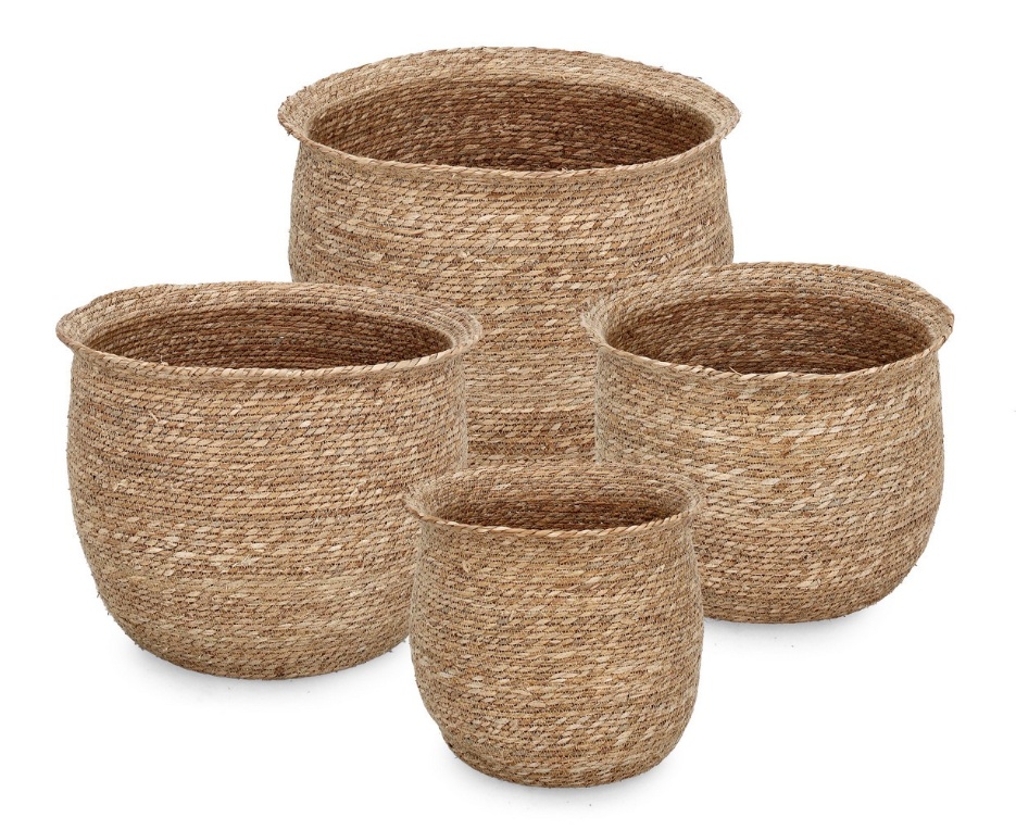 Baskets Set 4 cosuri maro din fibre naturale Hamida Natural Bizzotto