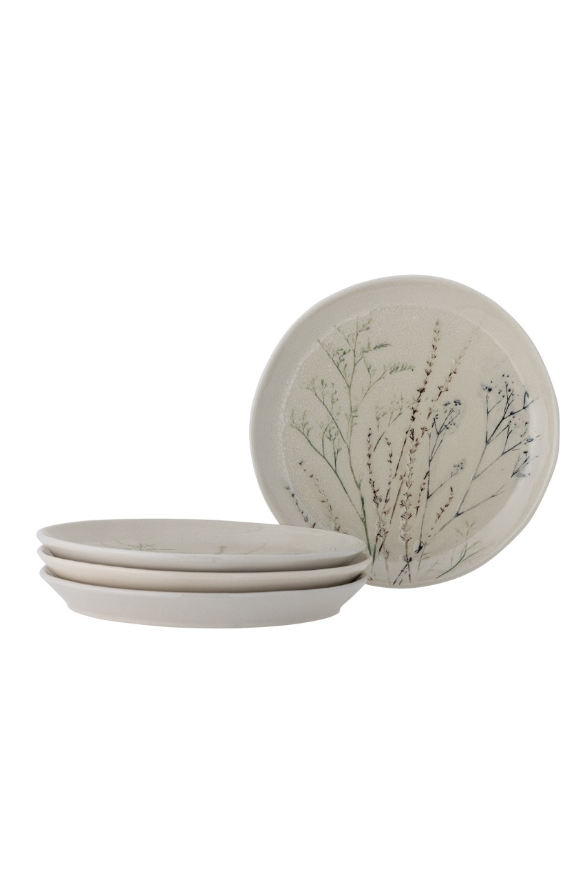 Plates Set 4 farfurii intinse crem din ceramica 28 cm Bea Bloomingville