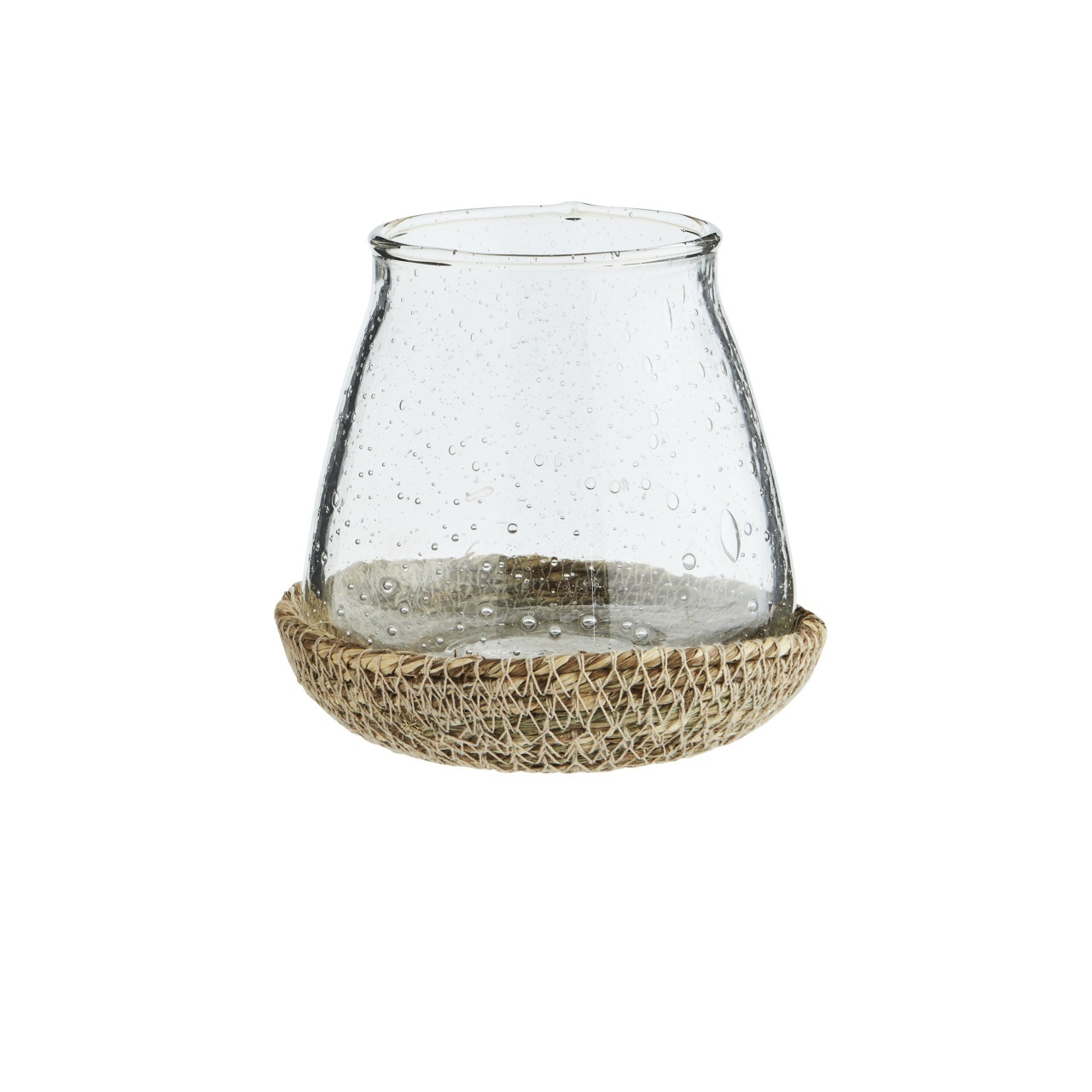 Candle Holders Suport lumanare transparent/maro din sticla 9 cm Suria Madam Stoltz