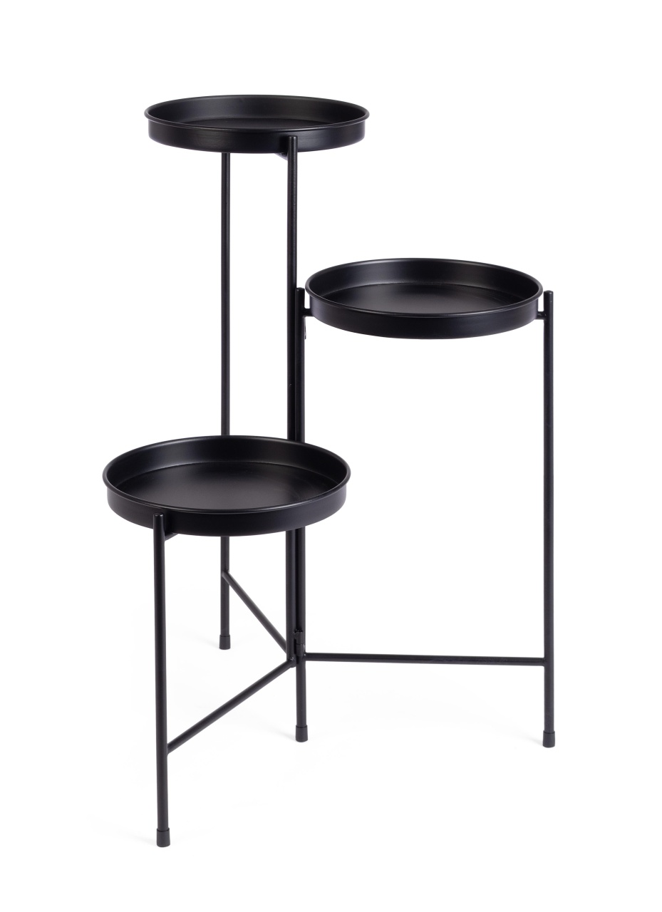 Suport pentru 3 ghivece negru din metal Henly Bizzotto