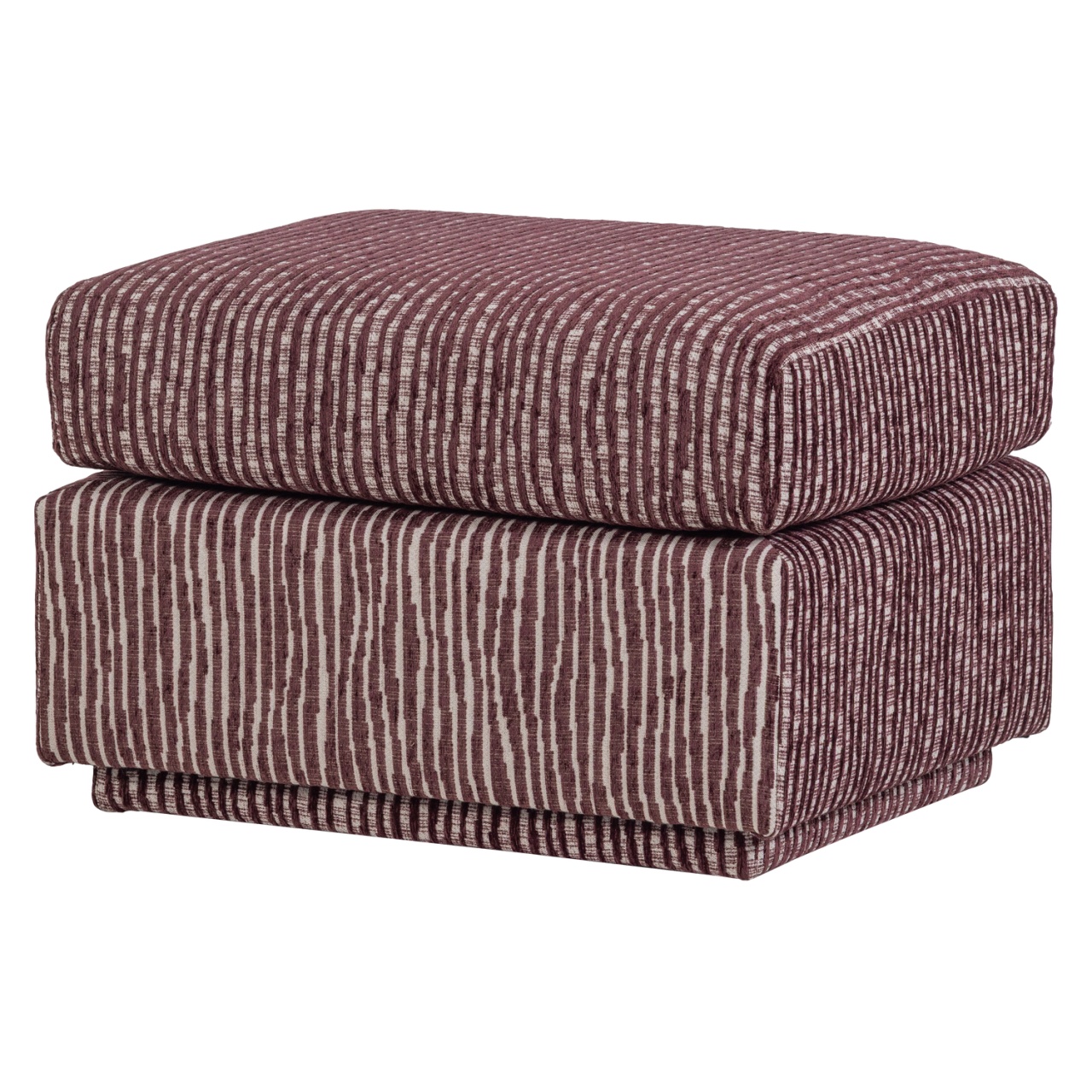 Ottomans Taburet dreptunghiular rosu burgund din textil 60x50 cm Lou Woood