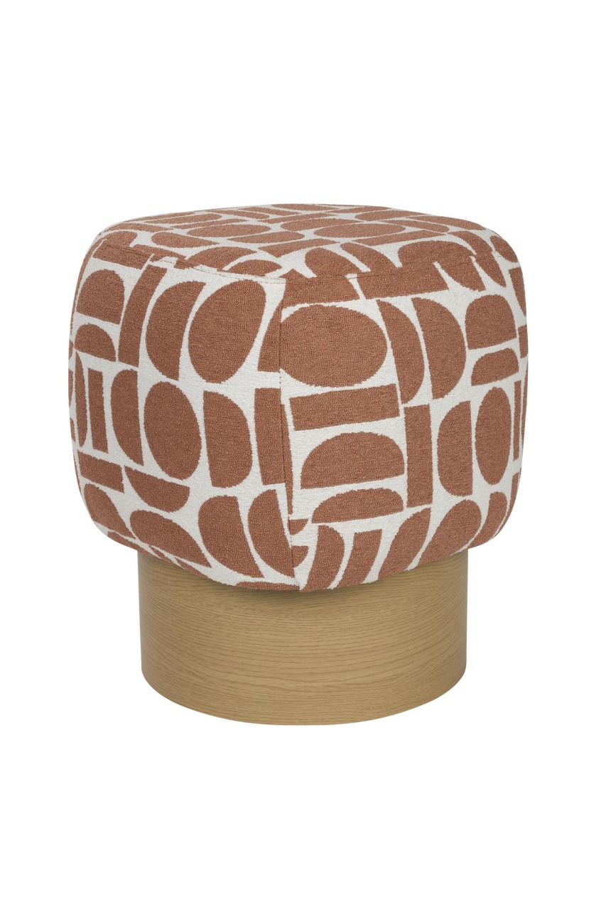 Quiet Object Taburet rotund maro teracota din textil 40 cm Cyril Quiet Object