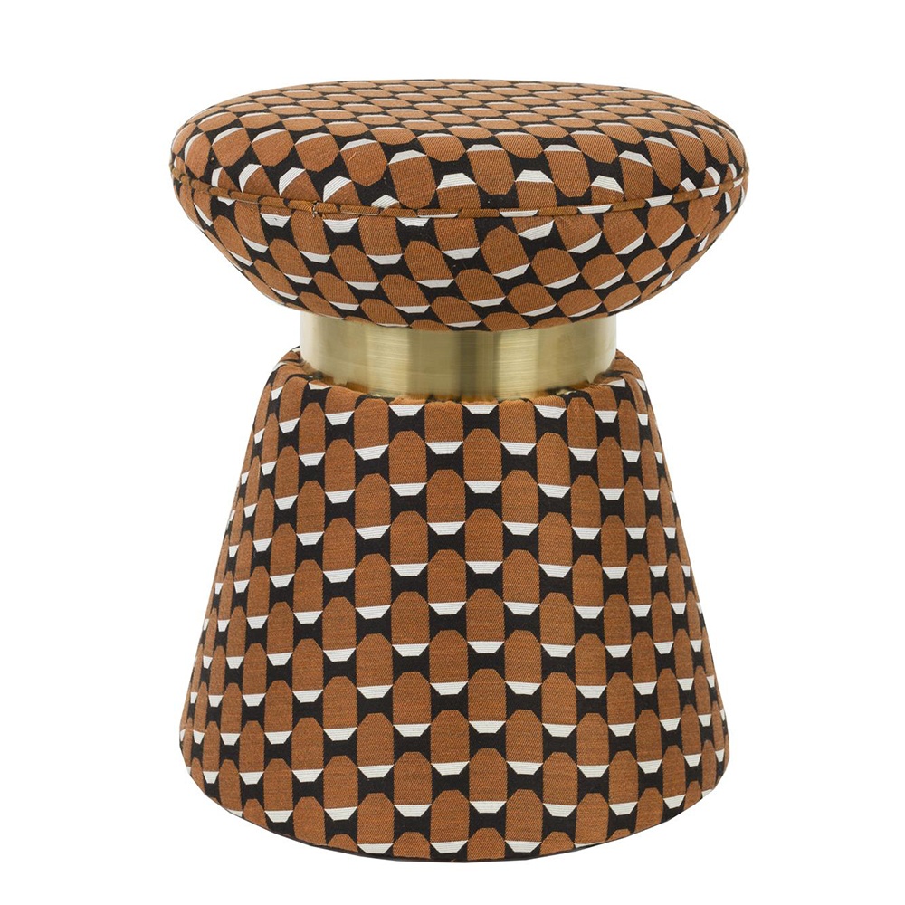 Quiet Object Taburet rotund multicolor din textil 37 cm Pin Quiet Object