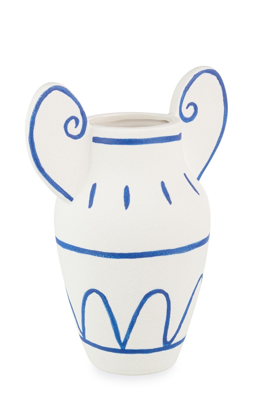 Vases Vaza alba/albastra din ceramica 20 cm Greek Amphora Bizzotto
