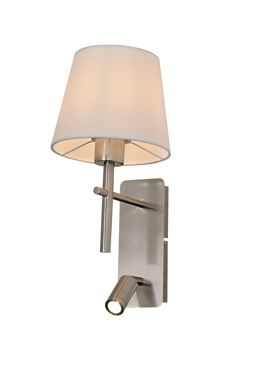 Wall Light Fixtures Aplica argintie/alba din metal cu 2 becuri Luna Zuma Line