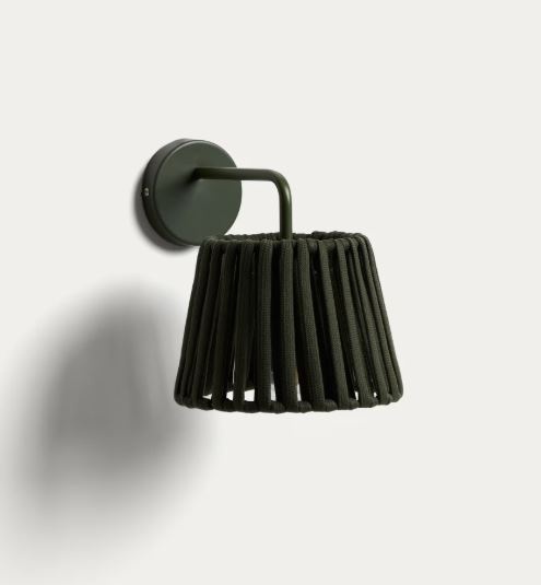 bec w21/5w Aplica pentru exterior verde din metal Aldet Kave Home