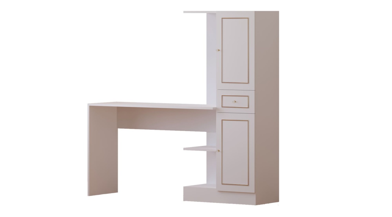 Office Furniture Sets Birou cu biblioteca alb Dina The Home Collection