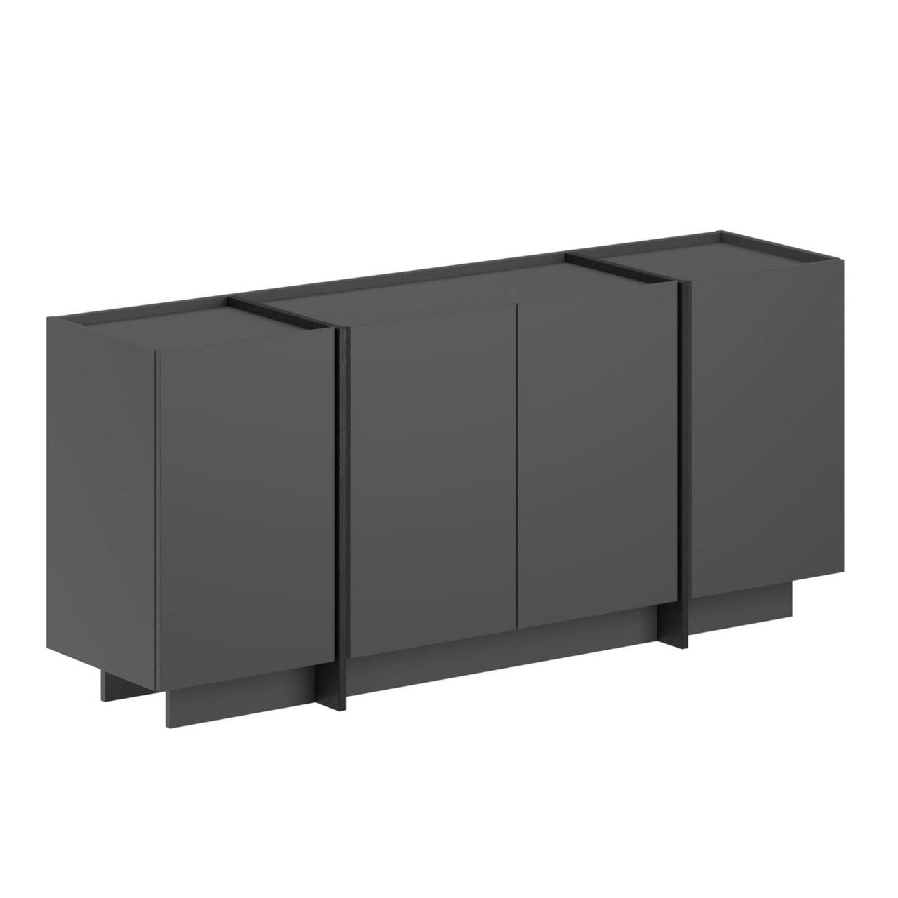 Bufet inferior gri antracit/negru 180 cm Dorma Nordure
