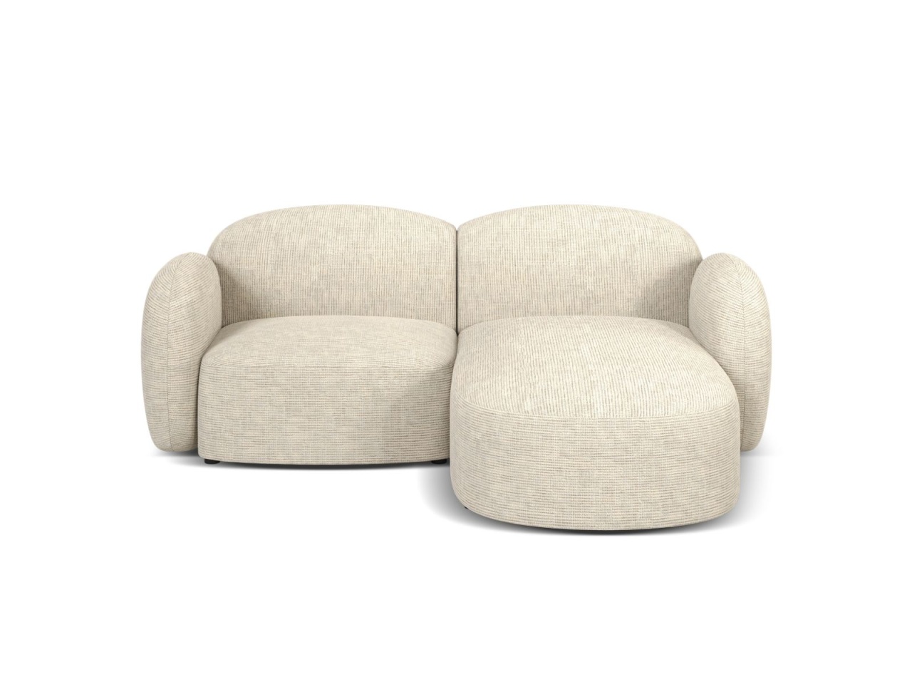 chaise longue Canapea cu colt bej deschis din textil pentru 3 persoane Blair Baltimore Right Micadoni