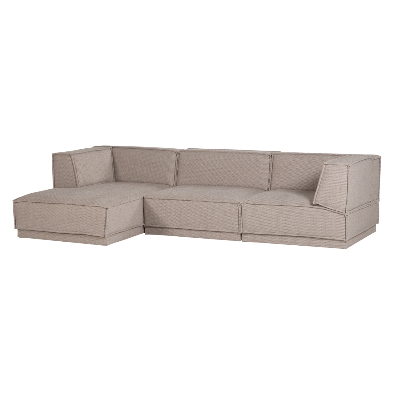 Sofas Canapea cu colt gri din textil 276 cm Manu Left Woood