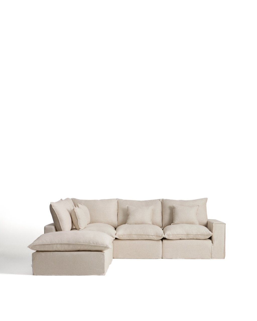 modular sectional sofa Canapea cu colt modulara bej din textil pentru 4 persoane Anarela 307 Left Kave Home