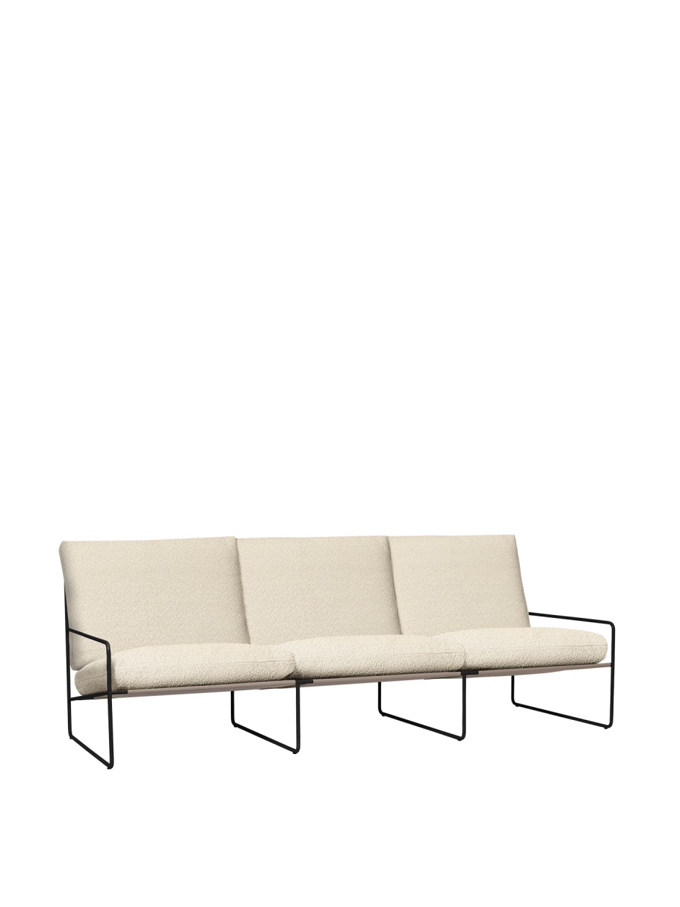 Outdoor Sofas Canapea exterior alb antic/neagra din textil pentru 3 persoane Desert Boucle Ferm Living