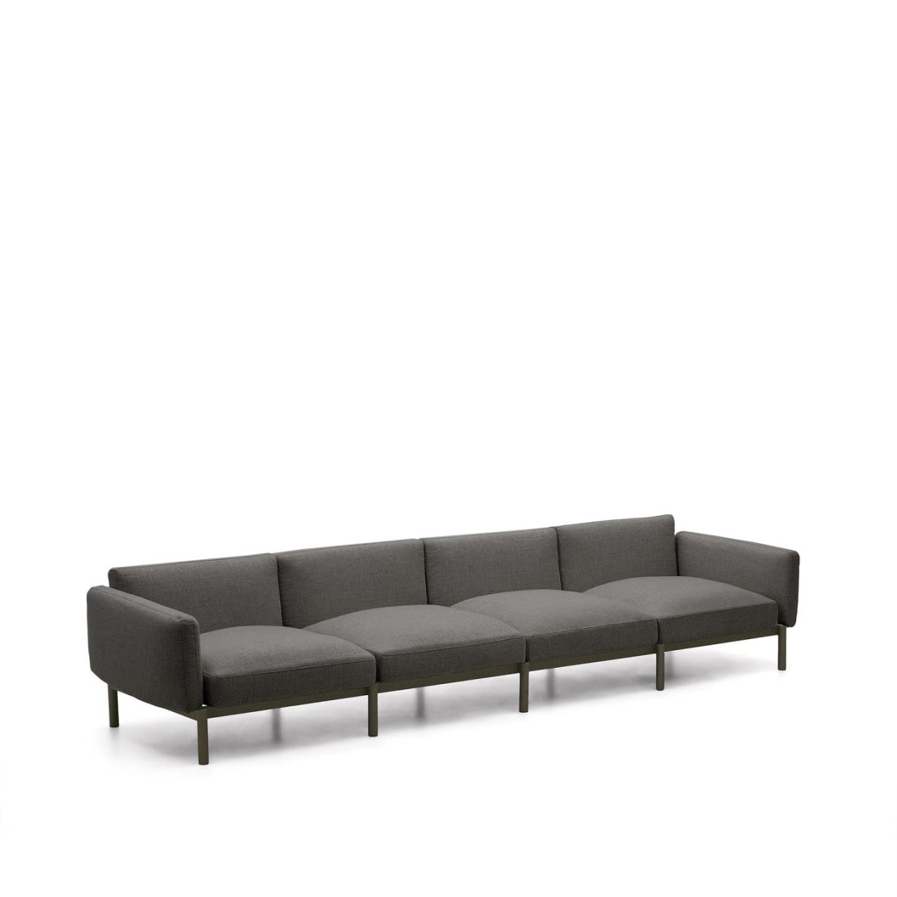 Outdoor Furniture Canapea exterior gri/verde din textil pentru 4 persoane Sorells Kave Home