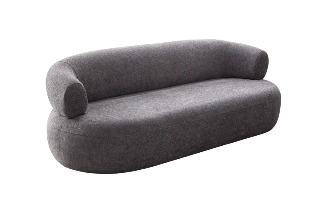Sofas Canapea gri inchis din textil pentru 3 persoane Roma The Home Collection