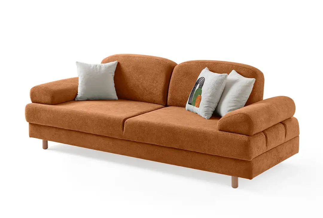 Sofas Canapea maro caramiziu din textil pentru 3 persoane Aries Boucle The Home Collection