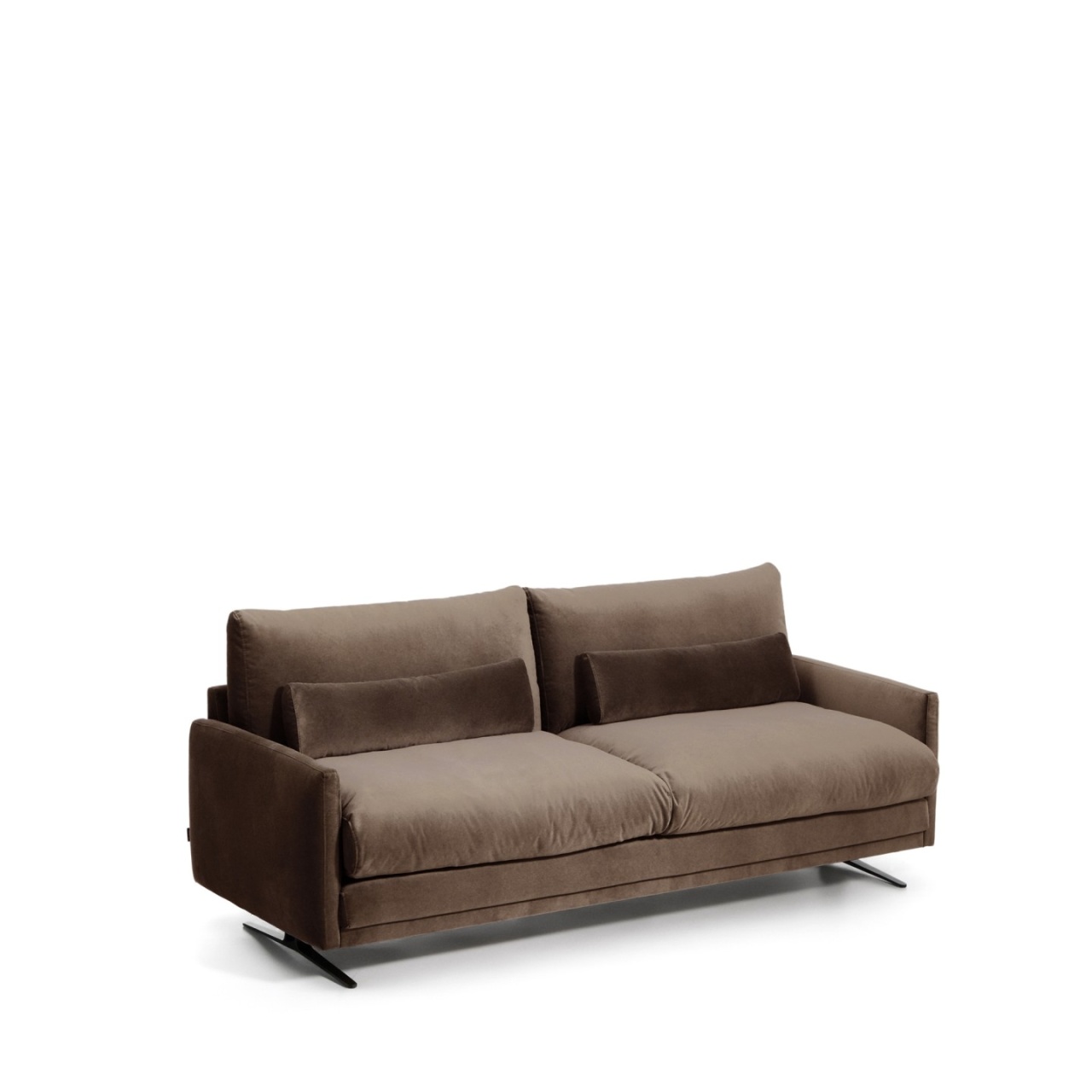 Sofas Canapea maro ciocolata din catifea pentru 2 persoane Veliro Kave Home