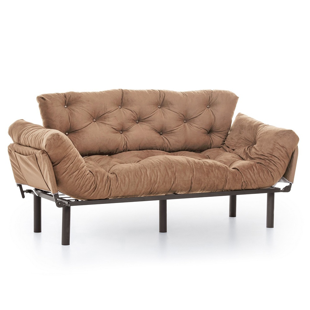 Sofas Canapea maro deschis din textil pentru 3 persoane Nitta The Home Collection