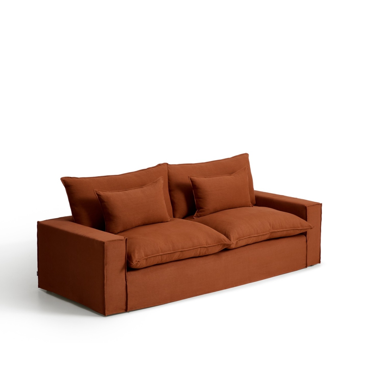 Sofas Canapea maro teracota din textil pentru 3 persoane Anarela S Kave Home