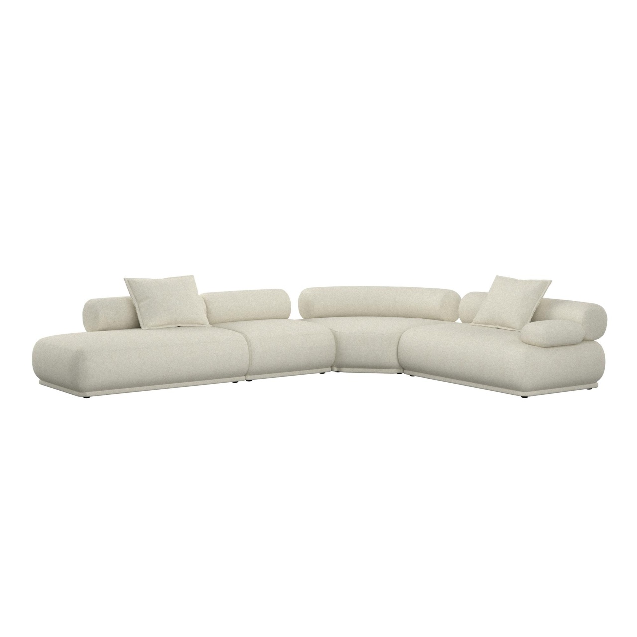 Sofas Canapea modulara cu colt bej din textil pentru 7.5 persoane Rembrandt Right Zuiver