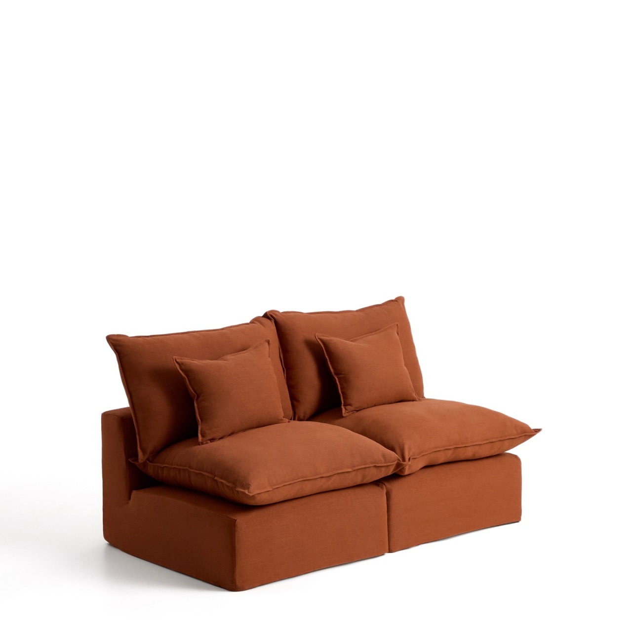 Sofas Canapea modulara maro teracota din textil pentru 2 persoane Anarela Kave Home