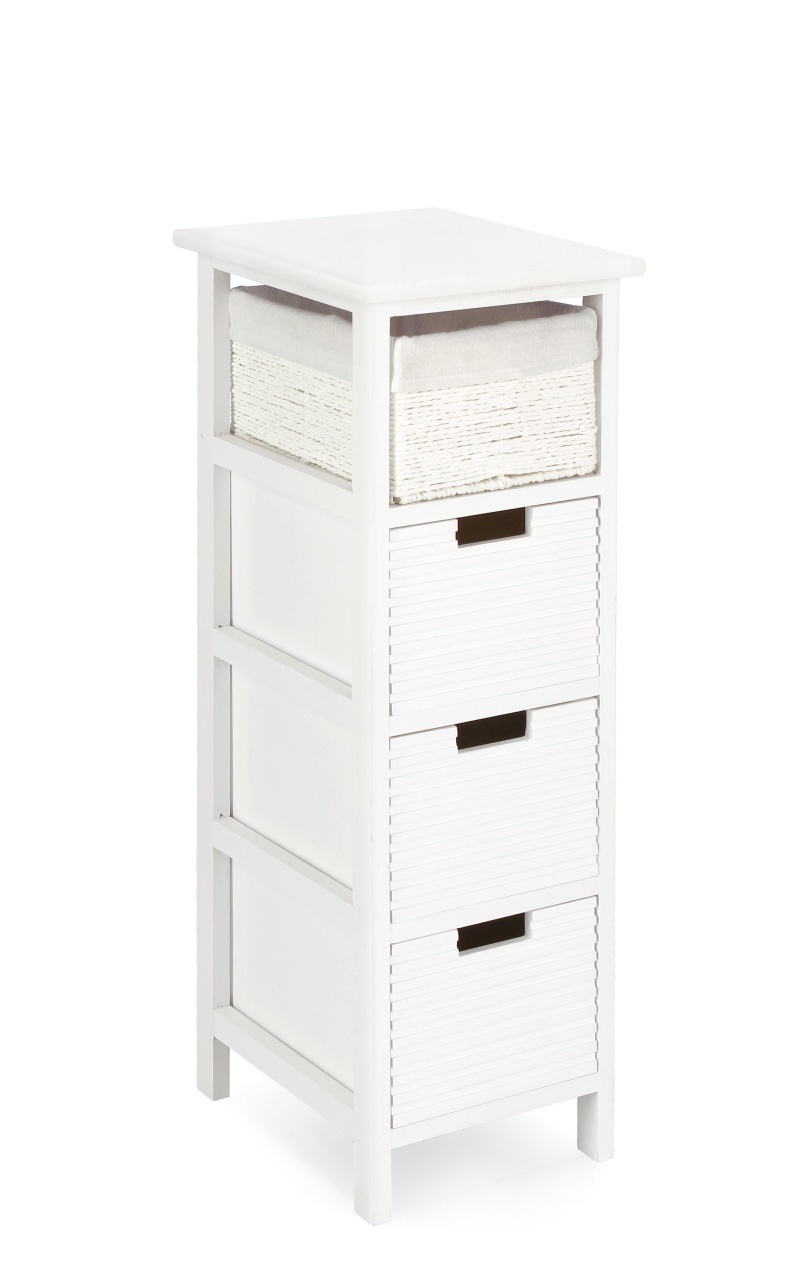 Dressers Comoda alba din lemn 26 cm Leonie Medium Bizzotto