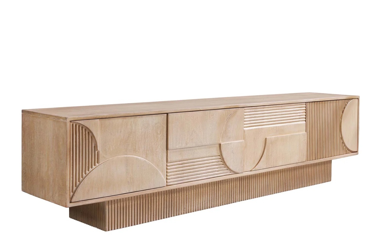 the subtle art of not giving a f*ck Comoda TV maro deschis din lemn 200 cm Art Deco The Home Collection