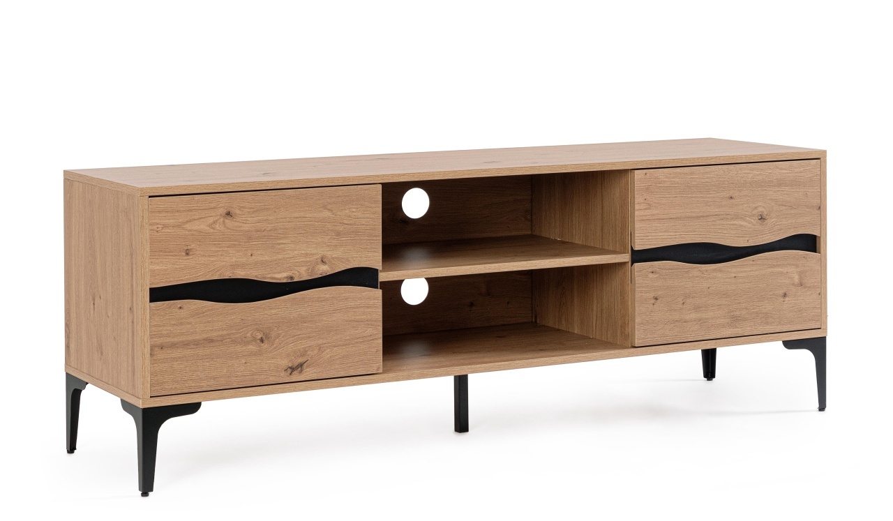 Entertainment Centers & TV Stands Comoda TV maro/neagra 140 cm Melys Bizzotto