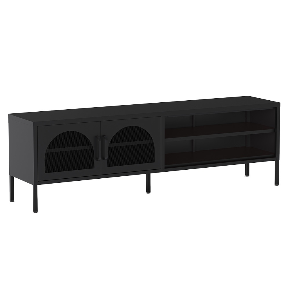Quiet Object Comoda TV neagra din metal 160 cm Diora Quiet Object