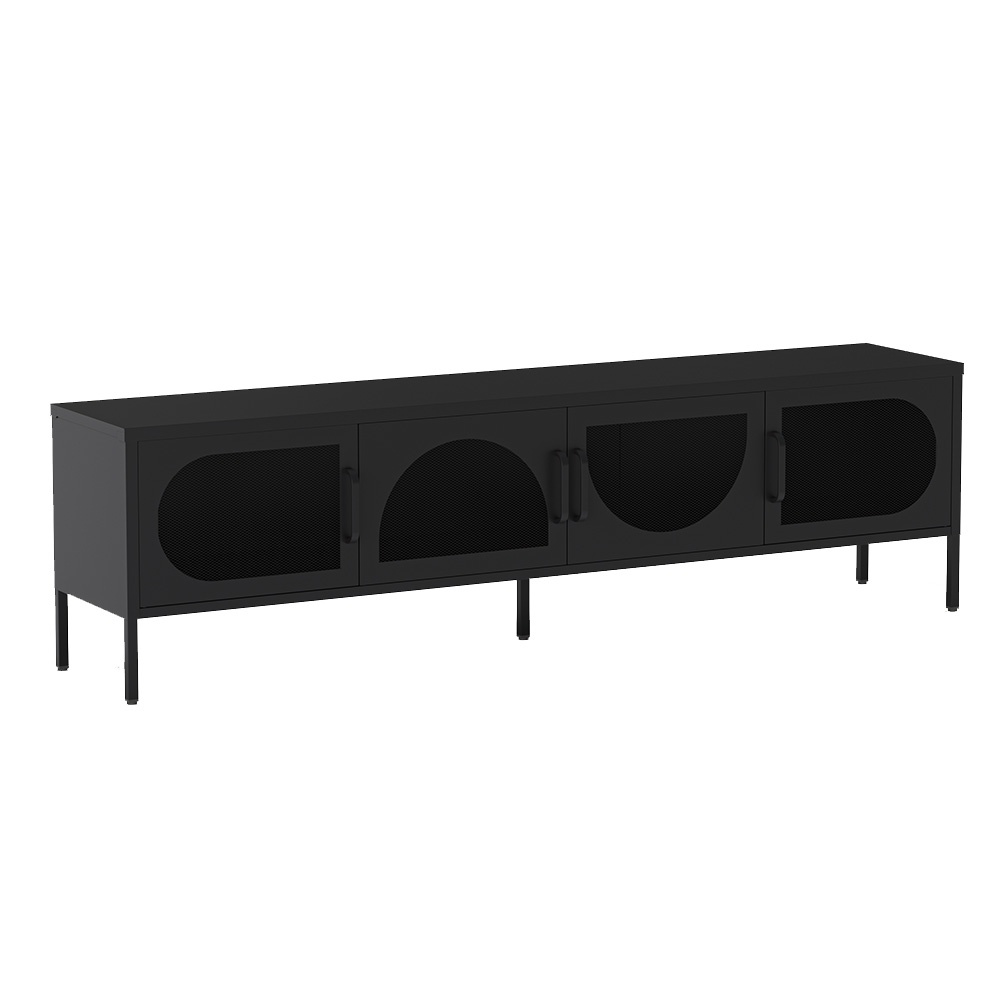 Quiet Object Comoda TV neagra din metal 180 cm Tayra Quiet Object