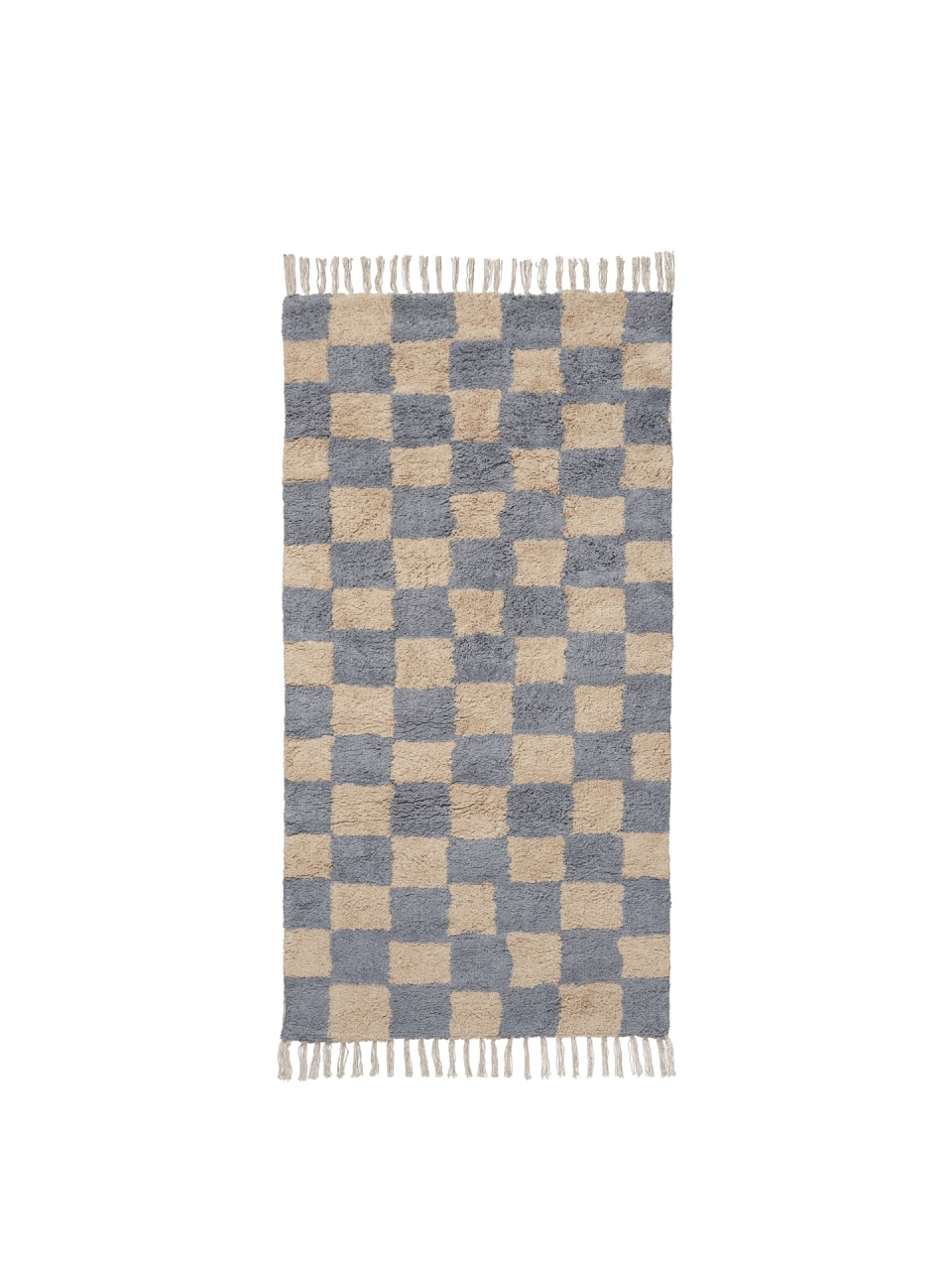 covor living 300/400 Covor albastru/bej nisipiu din bumbac 80x150 cm Mara Ferm Living
