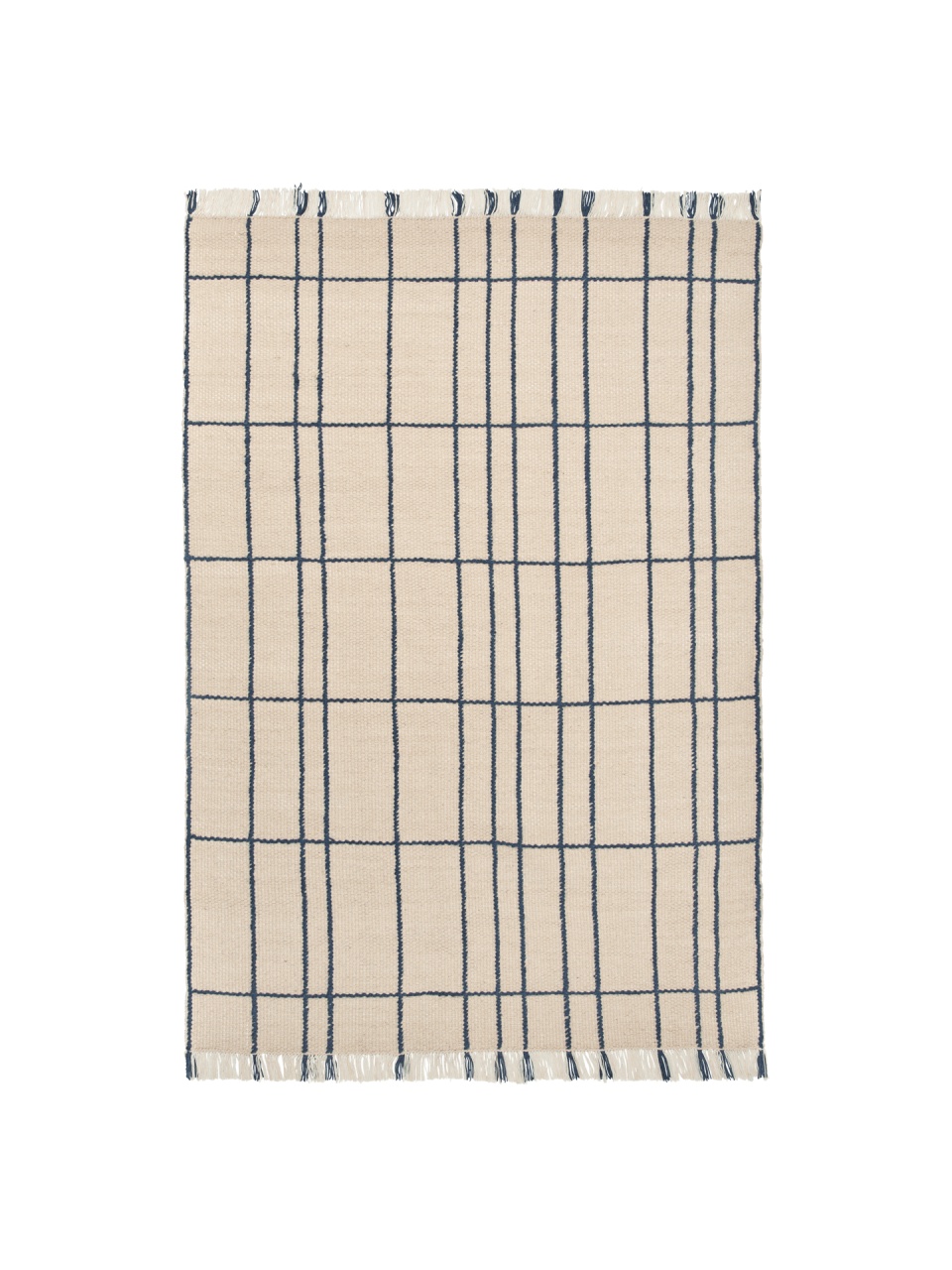 covor living 300/400 Covor bej/indigo din fibre naturale 170x240 cm Sen Ferm Living