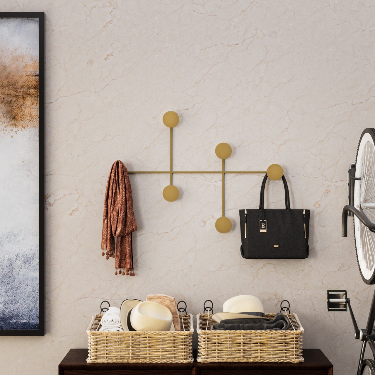 Coat & Hat Racks Cuier auriu din metal Lora The Home Collection