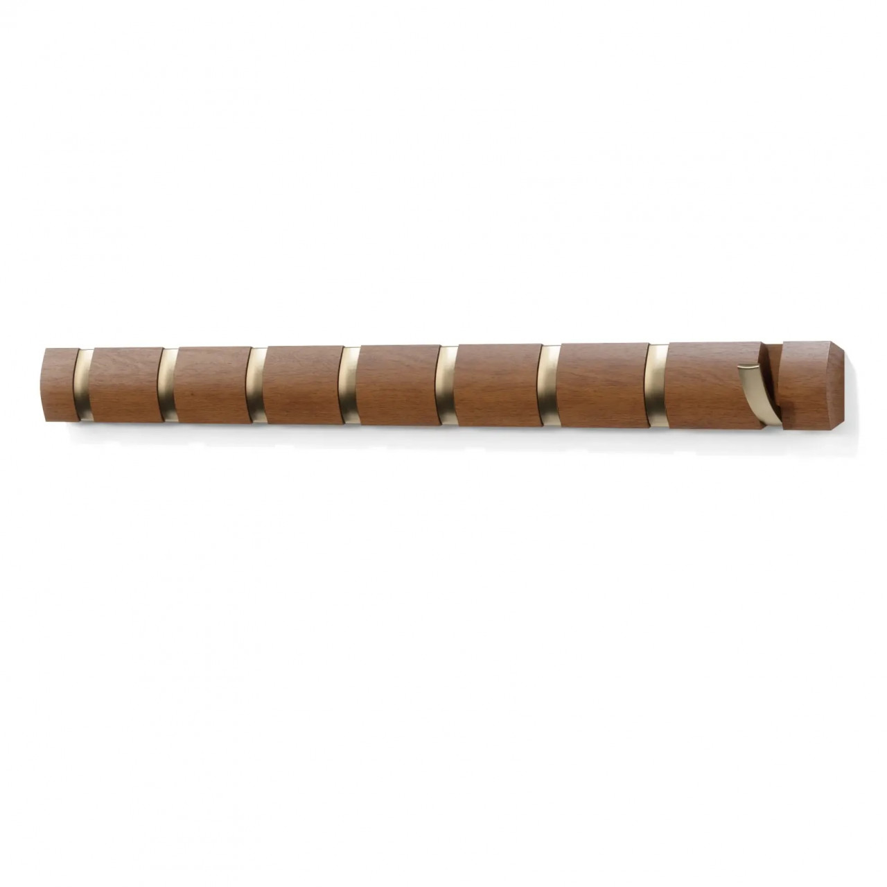 Coat & Hat Racks Cuier maro/auriu din lemn Flip Umbra