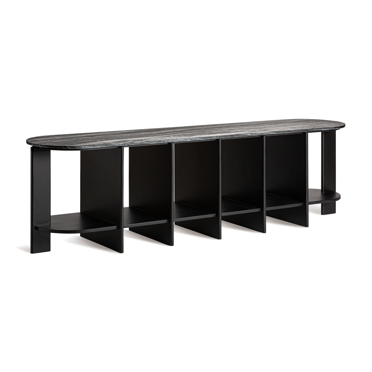 marmura granit travertin.preturi de fabrica Etajera neagra din marmura 66 cm Nara Vical Home